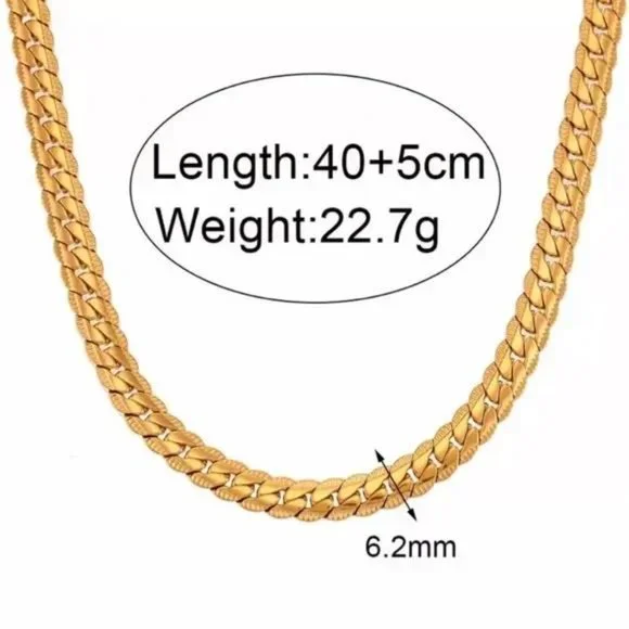 NEW 18K GOLD CHUNKY CHAIN NECKLACE, NICE NECKLACE, CUTE NECKLACE - Picture 5 of 5